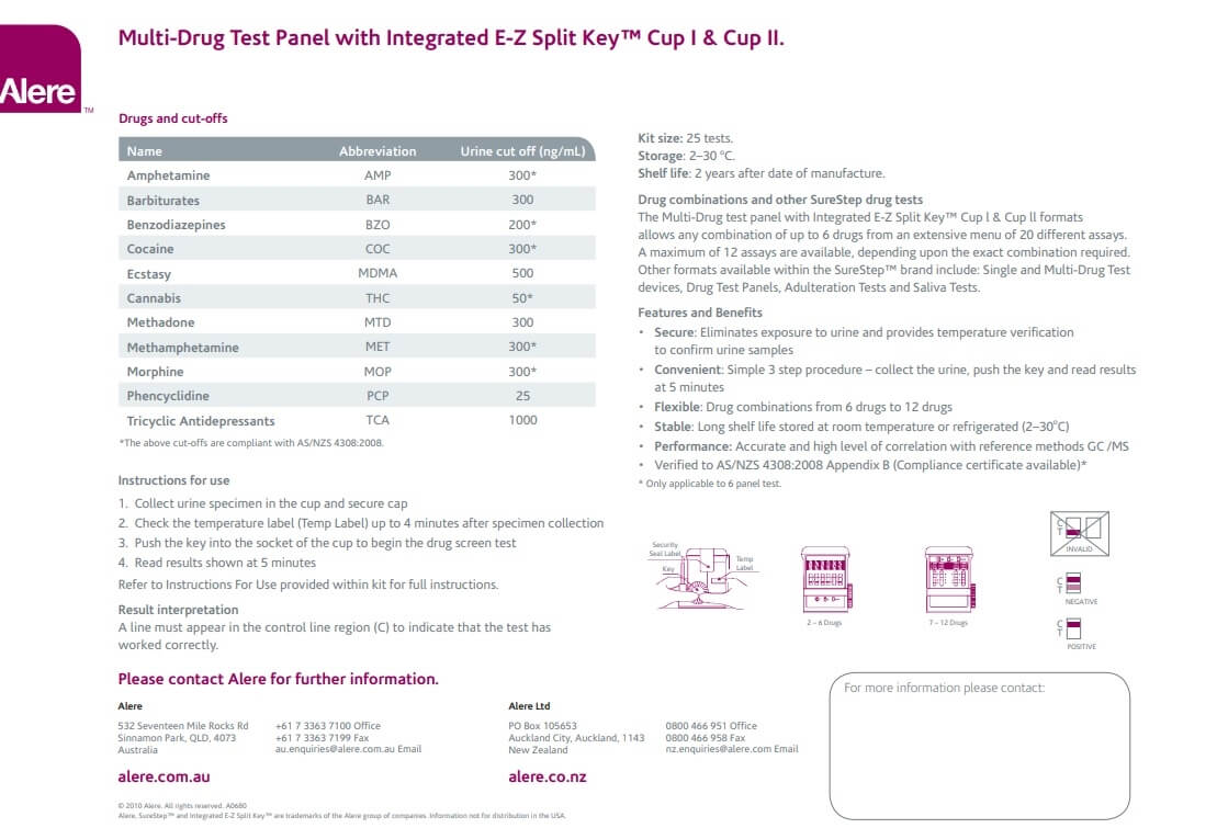 SureStep™ 8-Panel Urine Cup (Box of 25) – Urine Drug Test – Buy Online ...